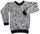 Pullover mit Tintengitter in schwarz-weiß